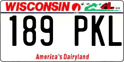 WI license plate 189PKL