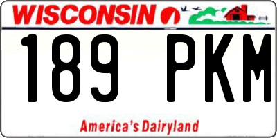 WI license plate 189PKM