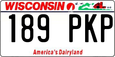 WI license plate 189PKP