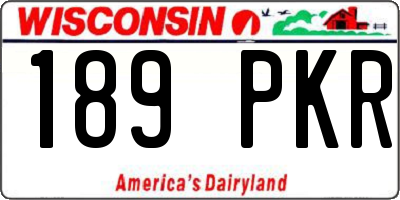 WI license plate 189PKR