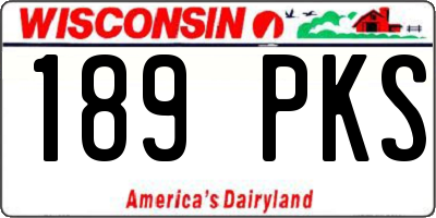 WI license plate 189PKS
