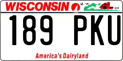 WI license plate 189PKU