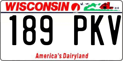 WI license plate 189PKV
