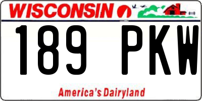WI license plate 189PKW