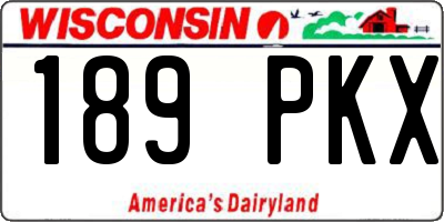 WI license plate 189PKX