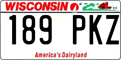 WI license plate 189PKZ