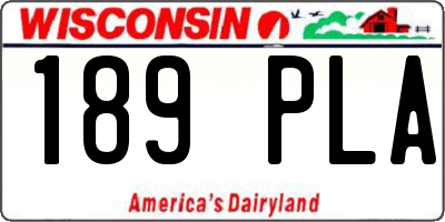 WI license plate 189PLA