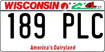 WI license plate 189PLC