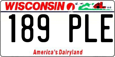 WI license plate 189PLE