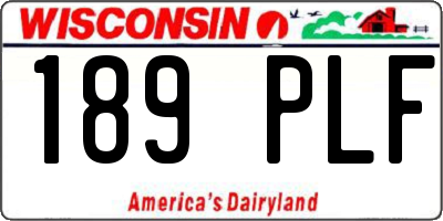 WI license plate 189PLF