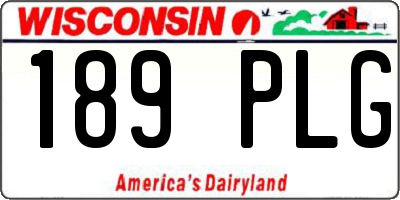 WI license plate 189PLG