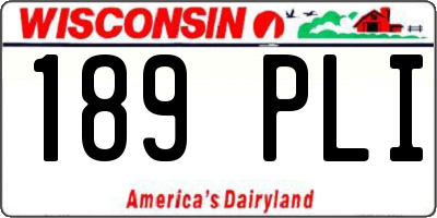 WI license plate 189PLI