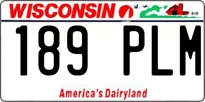 WI license plate 189PLM