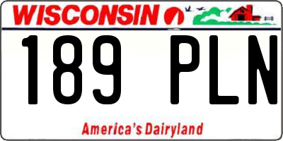 WI license plate 189PLN