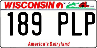 WI license plate 189PLP