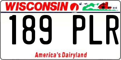 WI license plate 189PLR