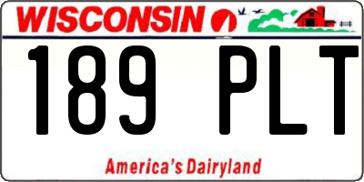 WI license plate 189PLT