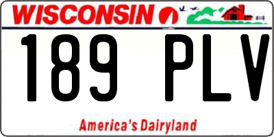 WI license plate 189PLV
