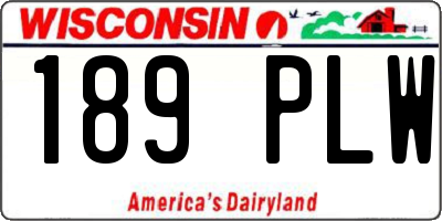 WI license plate 189PLW