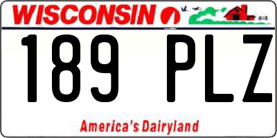 WI license plate 189PLZ