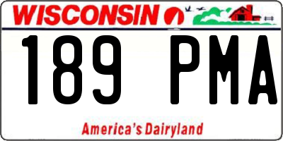 WI license plate 189PMA