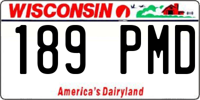 WI license plate 189PMD
