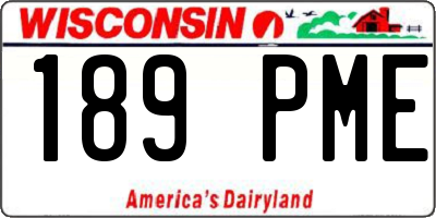 WI license plate 189PME