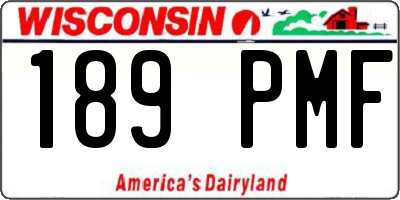 WI license plate 189PMF