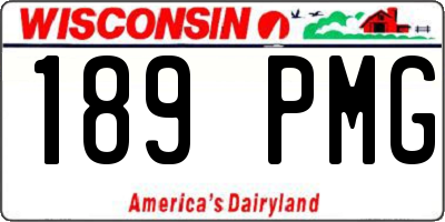 WI license plate 189PMG