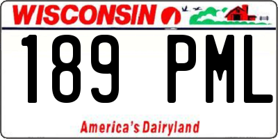WI license plate 189PML
