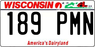 WI license plate 189PMN