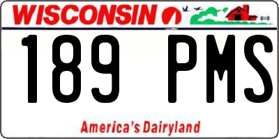 WI license plate 189PMS