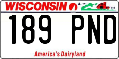 WI license plate 189PND