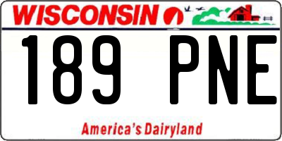 WI license plate 189PNE