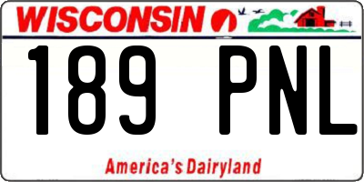 WI license plate 189PNL