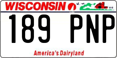 WI license plate 189PNP