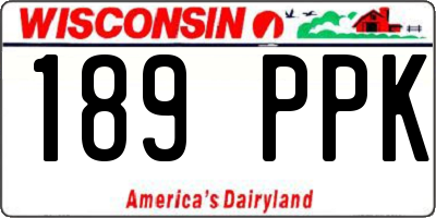 WI license plate 189PPK
