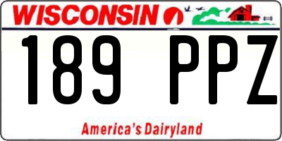 WI license plate 189PPZ