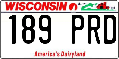 WI license plate 189PRD