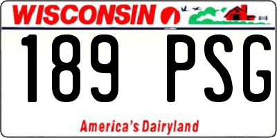 WI license plate 189PSG