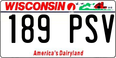 WI license plate 189PSV