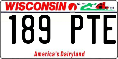 WI license plate 189PTE