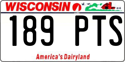 WI license plate 189PTS