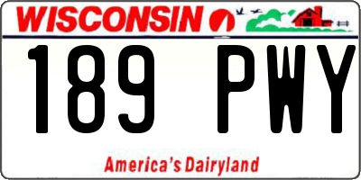 WI license plate 189PWY
