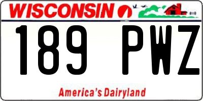 WI license plate 189PWZ