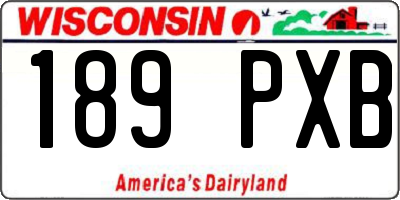 WI license plate 189PXB