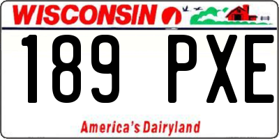 WI license plate 189PXE