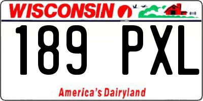 WI license plate 189PXL