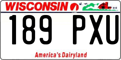 WI license plate 189PXU