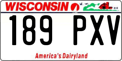 WI license plate 189PXV